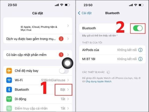 Bật Bluetooth trên điện thoại