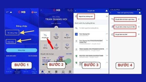 Các bước chuyển tiền qua ngân hàng MBBank đơn giản nhất