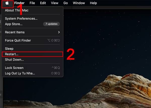 Khởi động lại Macbook của bạn