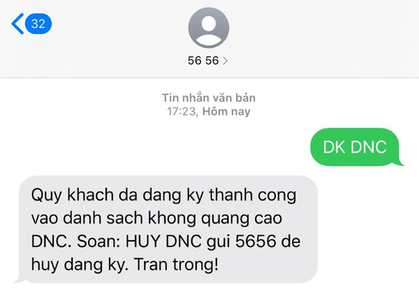 Tổng đài 5656 ngăn chặn các tin nhắn và cuộc gọi rác